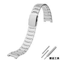 23*14mm/17*11mm Kietas smulkus nerūdijančio plieno laikrodžio apyrankė su sulankstomu užsegimu, riešo apyrankė Omega Constellation laikrodžio priedams 17-11mm sidabras