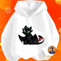 2026 How To Train Your Dragon Cartoon Print  Hoodie Autumn Winter Fashion Kids Student Hot Sale 110 red