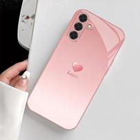 Rožinis širdies formos metalinės dažytos stiklo telefono dėklas, tinkantis Samsung Galaxy S26 S25 S24 S22 S21 S20 FE/Ultra/Plus, atsparus smūgiams GalaxyS25 gray