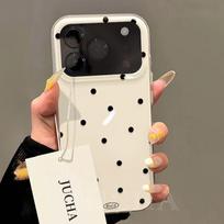 Applicable to Apple 17 mobile phone case ins wind cold iphone16promax high value 15 simple black wave dot iPhone17