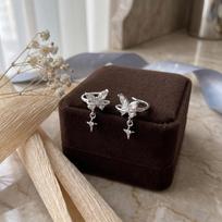 Luxury Starry Butterfly Zircon Ear Clip for Women Exquisite Metal Cross Without Ear Hole Earrings Fashion Wedding Jewelry Gifts