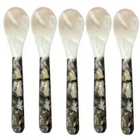 13/16CM ikrų šaukšteliai su apvalia rankena, 5 vnt., motinos perlo šaukštelis, ikrų padavėjas, dekoratyviniai šaukšteliai kiaušiniams, ledams, kavai