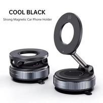 Stiprus magnetinis telefono laikiklis Sulankstomas dizainas 360° reguliuojamas Vakuuminis automobilinis laikiklis mobiliajam telefonui iPhone tiesioginei transliacijai juoda