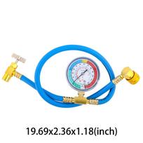 R1234YF Refrigerant AC Recharge Hose with Gauge Refrigerant Charge Hose Kit with 1/2in Can Tap Valve & Low Side Quick Coupler