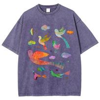 Summer Washed Cotton T Shirt High Quality Aesthetics Short Sleeves Oversized T-shirt Men Hip Hop Vintage Streetwear Unisex S