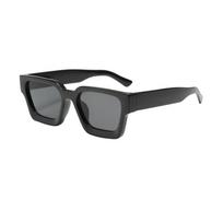 New cross-border casual fashion light luxury high-end sunglasses for outdoor sports, square-frame sunglasses for men and women Black Frame Gray Piece