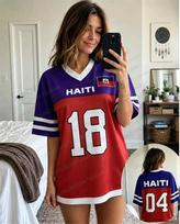 Haiti 1804 Oversized Football Jersey Fashion StreetWear Short Sleeve Y2k Top Unisex T-shirt Summer Men'S Women'S T-Shirts S