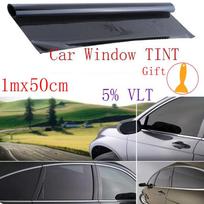 100x50cm 5% VLT Automobilio langų tamsinimo plėvelė Professional Dark Smoke Black, nenupjauta 85*145cm