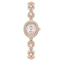 Medieval style bracelet watch, light luxury oval rhinestone quartz watch, women's small and exquisite literary watch