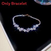 Light Luxury Zircon Oval Irregular Buckle Bracelet For Women Fashion Jewelry Gift White