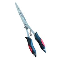 Vise Pliers with Rubber Handle Fishing Pliers Fish Mouth Pliers Hook Tongs Stainless Pliers raudona