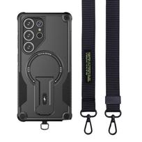Nešiojama telefono juostelė Karinio stiliaus dėklas, skirtas Samsung Galaxy S26 Ultra S25 FE S24 Plus S 26 25 A17 A57 5G A37 A56 A36 A16 A26 Galaxy A56 5G juoda