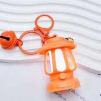 Hanging Keyring Mini Lantern Keychain With LED Light Desk Night Lamp Backpack Decoration Pendant oranžinė