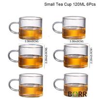 BORREY Kūrybingas stiklinis arbatinukas Atsparus karščiui borosilikatinio stiklo arbatinukas Turkijos lašintuvas arbatos, kavos gaminimui Automatinis arbatinukas puodelis 6Pcs  Teacup