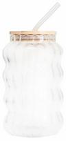 Stiklinė su šiaudeliu Homla Bubbly Basic, stiklas, 0.75 l