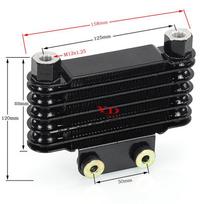 Aliuminio alyvos aušintuvo atnaujinimas GY6 motociklo motorolerio varikliui, 6 sluoksnių su alyvos radiatoriumi, M12 sąsaja