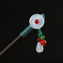 Retro Women Ebony Tassel Stepping Hair Stick Hairpin Chinese Style Handmade Hair Accessories Hanfu Headwear Flower Hair Fork E
