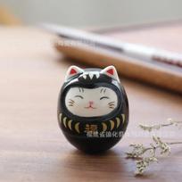 Japonijos keramikos Daruma amatai Animacinis laimingasis katinas Sėkmės ornamentas Kraštovaizdis Namų dekoro aksesuarai Dovanos Svetainės dekoras juoda