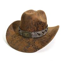 Western Cowboy Hat Men'S And Women'S Season Jazz Hat Wind Bull Head Accessories Gentleman'S Hat Big Edge Top Hat M（56-58cm） chaki