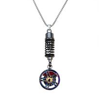 Metal Wheel with Shock Absorbers Ornament for Car Rearview Mirror Pendant Decoration Automotive Interior Hanging Charm