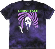 Scream Ghost Face Men's Spinning Illusion Character Design Adult Short Sleeve Tie-Dye T-Shirt S juoda