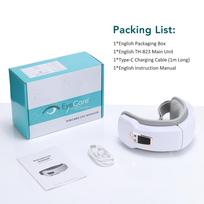 Išmanusis akių masažuoklis 5 režimai Vibracija Oro pagalvėlės Suspaudimas Akių priežiūros priemonė Bluetooth Muzika Akių masažo akiniai Akių atsipalaidavimas Nuovargis balta