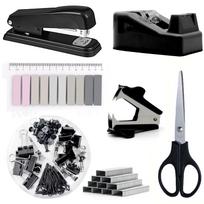Supplies Desk Accessories Stapler Set Tape Dispenser Staple Remover Staples Clips Scissor And Tabs For Students One Size