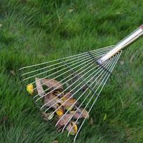 Garden Hand Rake Head Adjustable Width Sturdy Steel Landscape Leaf for Flower Bed Picking 14Teeth 42x40cm