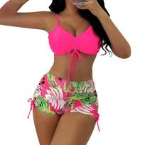 Women's Fashionable Beach Sexy Multi-color High Waisted Bikini Swimsuit XL