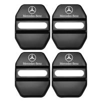 Automobilio lipdukas 4 vnt. Automobilio durų spynos dangtelis Apsauginis sagties dangtelis Fiksavimo stabdžiai Anti-rust Mercedes Benz AMG A B C E S klasės GLC GLK GLE juoda