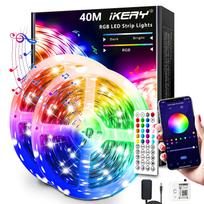 IKERY LED Strip Lights 40M App Control Voice Sync RGB Dimmable Color Temperature Indirect Lighting LED Strip 24V for Game Karaoke Atmosphere Creation įvairiaspalvis