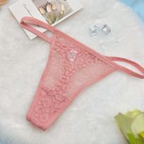 Summer Ultra-Thin Leopard Lace Jacquard Low-Rise Women's Thong S 40-50 kg