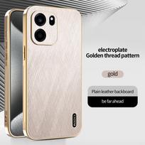 Plating Case For Oneplus Turbo 6 6V ACE 6 6T 15 15R 13 Nord CE5 CE4 Shockproof Gold Silk Skin Plastic PU Leather Cover OnePlus 12