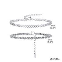 Vnox 2/3/4/5pcs Bracelets for Men Women, Never Fade Unisex Bracelet Jewelry Set, Simple Cuban Chain Figaro Rpe Box Snake Chain