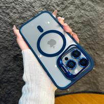 Luxury Magnetic TPU+Acrylic Waterproof Shockproof Camera Frame Metal Lens Holder Clear Phone Case for 15/14/13/12/11 Pro Opp Bag&For iPhone 13 Pro