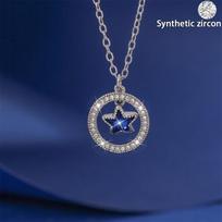 1PC popular full diamond light luxury star necklace versatile women's collarbone chain
