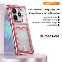 Luxury Clear Plating Card Bag Case For Xiao Mi 13T 14T Pro For Redmi Note 12 13 14 Pro Plus 13C 14C Soft Clear Wallet Cover Redmi Note 14 4G