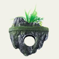 1Pc Suspended Floating Stone Island Fish Tank Decoration Creative Simulation Plants Caverns Crafts Ornament Aquarium Accessories