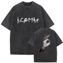 Vintage Washed Drake ICEMAN New Album 2026 Merch T Shirt Men's Gothic Oversized Cotton T-shirts Hip Hop Clothing Fashion T-shirt S įvairiaspalvis