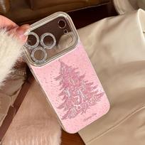 Pink Christmas tree Apple 17promax mobile phone case 16 for all-inclusive iphone15 crystal glitter 13 bracelet 17promax