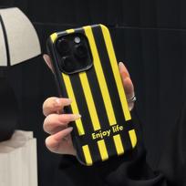 Magnetic suction two-in-one bracket is suitable for Apple 16Pro mobile phone case, advanced 15ins wind simple stripes 17 anti-drop 14. apple 11