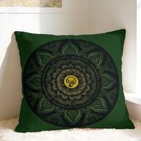 Luxury Golden Mandala Om Pillow Case Square Pillow Cover Morden Cushion Cover For Living Room Bed Chair Peach skin 18*18(CM)-1Pcs