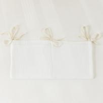 Baby Bed/Crib/Pushchair Storage Pocket - 2-Compartment Diaper & Wipe Holder with Organizer, Decorative Hanging Bag balta