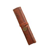 Luxury Treasure Map Pen Pencil Case for School Cosmetic Make Up PU Bag Case Bag Purse Pouch Leather