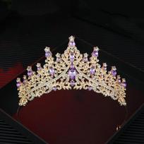 Beautiful Sparkling Baroque Crystal Crown Elegant Gorgeous Luxury Crystal Tiara Vintage Shiny Baroque Queen Tiaras Wedding Bride