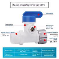 1/2'' Thread To 1/4 3/8 Tube Water Adapter RO Feed Ball Valve Faucet Water Filter Reverse Osmosis System For Water Purifier Tap white