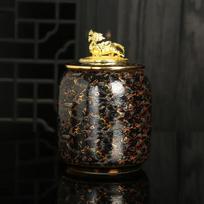 1000ml Large Capacity Chinese Style Light Luxury Ceramic Storage Jar Sealed Tea Table Decorative Container