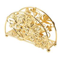 Flowers&Leaves Metal Napkin Holders Gold Luxury Hollowed-out Design Tissue Storage Rack Rust-proof No-slip