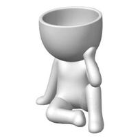Thinker Flower Pot Succulents Planter Creative Shape High Durability Indoor Outdoor Flower Pot balta