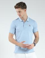 Monte Carlo Men's Slim Fit Printed Half Sleeve Polo T-Shirt M mėlyna